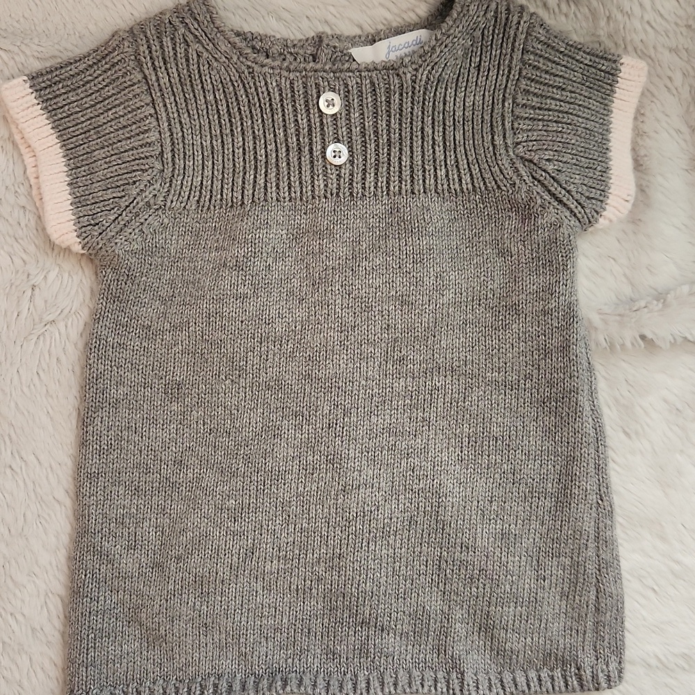 Jacadi Paris Grey & Soft Pink Knit 3 Piece Set - Picture 9 of 15